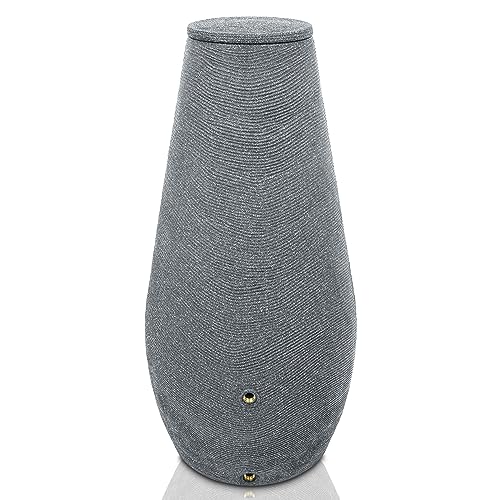 YourCasa Regentonne 200 Liter [EcoDrop] mit Metallgewinde und Deckel - Regenfass Frostsicher aus Kunststoff - Regenwassertonne - Regenwassertank Garten Wassertank Regensammler (Grau) von YourCasa