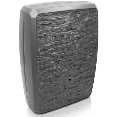 YourCasa Regentonne 250 Liter [TwinView] Eckig und Schmal - Regenfass Frostsicher aus Kunststoff - Regenwassertonne - Regenwassertank Garten Wassertank Regensammler Wandtank Wasserfass (Anthrazit) von YourCasa