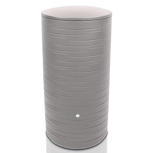 YourCasa Regentonne 280 Liter [PureRain] mit Metallgewinde und Deckel - Regenfass Frostsicher aus Kunststoff - Regenwassertonne - Regenwassertank Garten Wassertank Regensammler Wandtank (Beige) von YourCasa