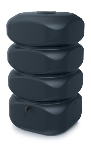 YourCasa Regentonne 700 Liter [Aquablock] mit Öffnung und Deckel - Wassertonne Moderne eckige Form - Regenfass Frostsicher aus Kunststoff Regenwassertonne Regenwassertank Wasserfass Garten (Anthrazit) von YourCasa
