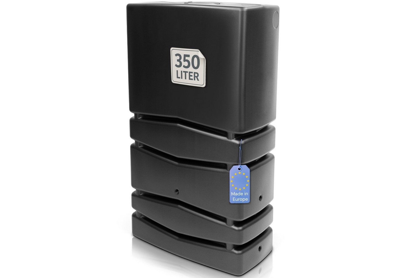 YourCasa Regentonne Eckig 350 Liter [Aqua Silo] XXL Regenfass mit Öffnung und Deckel von YourCasa