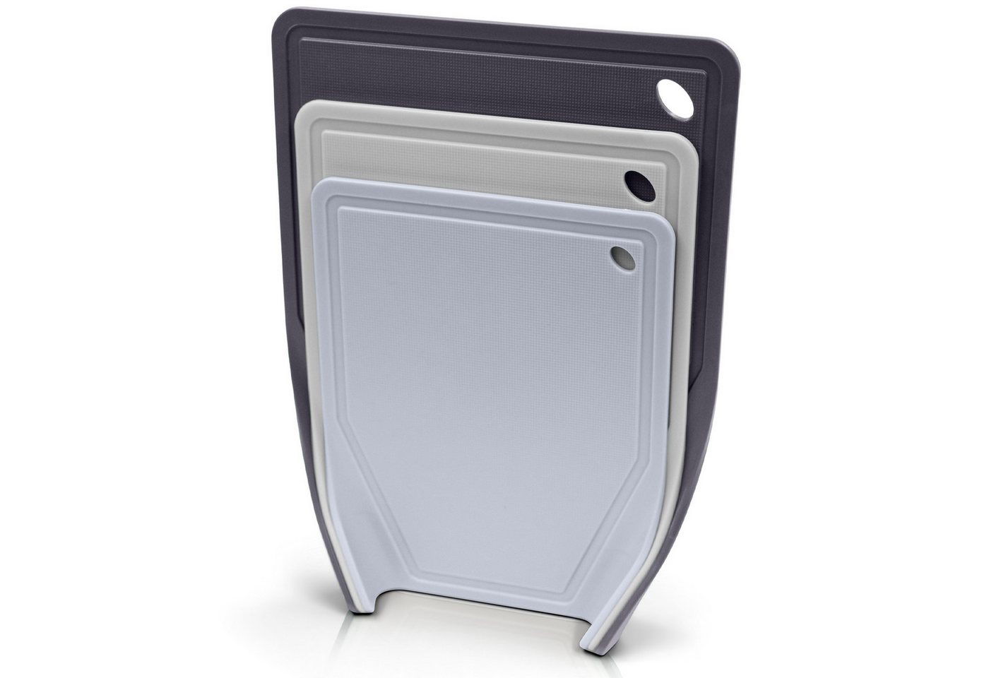 YourCasa Schneidebrett 3er Set - Trichterform & Saftrille - Rutschfest Spülmaschinenfest, (Set, 3 Schneidebretter, 25x34 cm, 22x29 cm, 20x25 cm), Saftrille, BPA frei, Trichterform von YourCasa