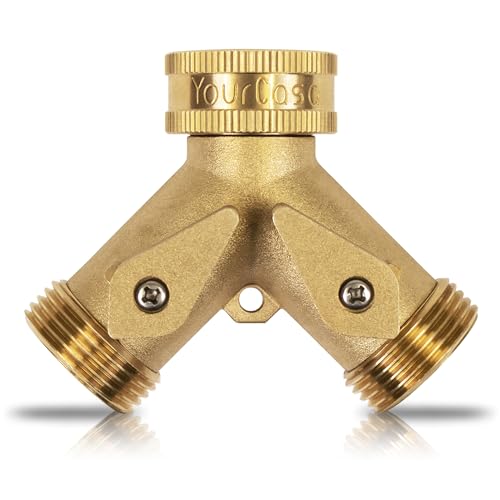 YourCasa Wasserverteiler Y-Verteiler 3/4 Zoll aus Messing - Wasserverteiler 2fach - Wasseranschluss Verteiler - 2 Wege Verteiler - Schlauchanschluss Anschluss Wasserhahn (Ohne Schnellkupplung) von YourCasa