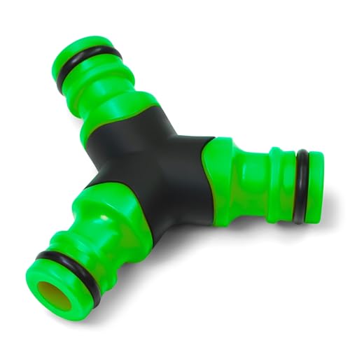 YourCasa Y-Stück 2 Wege Verteiler mit Schnellkupplung Schlauchabzweigung Y Verteiler Wasserverteiler Gartenschlauch Adapter Schlauchverbinder Kupplung Abzweigung Verbinder Schlauchverteiler (Grün) von YourCasa