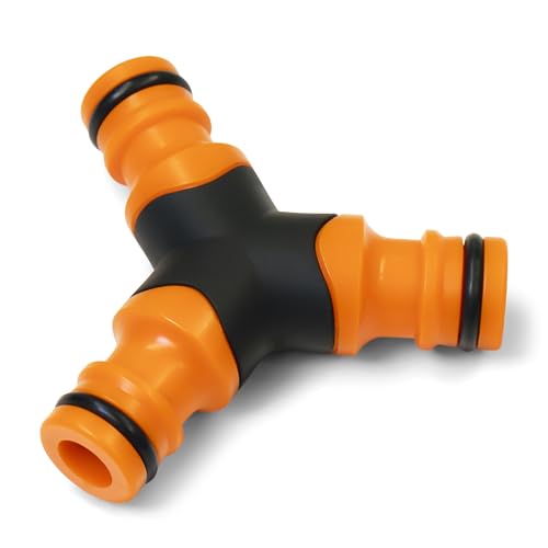 YourCasa Y-Stück 2 Wege Verteiler mit Schnellkupplung - Schlauchabzweigung Y Verteiler Wasserverteiler Gartenschlauch Adapter Schlauchverbinder Kupplung Abzweigung Verbinder Schlauchverteiler (Orange) von YourCasa