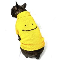 "Gelber Handgestrickter Hundepullover "The Smile" von YourDogsBusinessCo