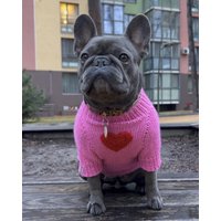 Rosa Hundestrickpullover "Chloe" | Custom Fit Hundepullover Mit Herz-Design Aus Weicher Wolle Für Kleine Und Große Hunde Stilvolles Outfit von YourDogsBusinessCo