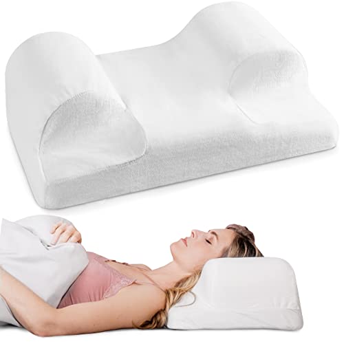 YourFacePillow - Beauty Nackenkissen - Anti-Falten Anti-Aging Memory Foam Kissen - Nackenstützkissen gegen Akne und Falten - Orthopädisches Kissen- Rücken- und Seitenschläferkissen (Groß) von YourFacePillow