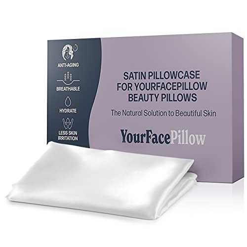 YourFacePillow Satin Pillowcase - Compatible with The YourFacePillow Beauty Pillow - Soft & Cool Satin Pillowcase with Hidden Zipper - Beauty Pillow Sold Separately (Set of 1, White) von YourFacePillow