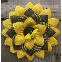 Hummel Blume, Kunststoff Kranz, Türkranz, Türdekoration, Biene Dekor, Gelb Und Schwarz von YourFrontPorchDesign