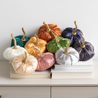 Kleiner Satin Kürbis Mit Goldstiel, Wohnkultur Accessoires, Tischdekoration, Geschenk, Glam Farmhaus Dekor, Herbsthochzeit von YourHeartsContent