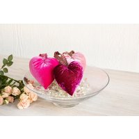 Samt Herz Dekor 3Er Set, Rosa Tiered Tablett, Beeren Kinderzimmer Wandbehang, Muttertag, Hochzeit Schüsselfüller, Valentinstag von YourHeartsContent