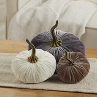 Samt Kürbisse Set Mit 3 Verschiedenen Größen, Neutraler Wohnkultur Kürbisakzent, Herbstmantel, Hochzeit Herzstück, Thanksgiving Mantle Decor von YourHeartsContent