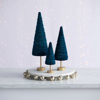 Teal Sockel Samt Kegel 3Er Set, Alltäglichen Mantel Dekor, Blau Grün Weihnachtstisch Landschaft, Hochzeit Herzstück, Moderne Bauernhaus von YourHeartsContent