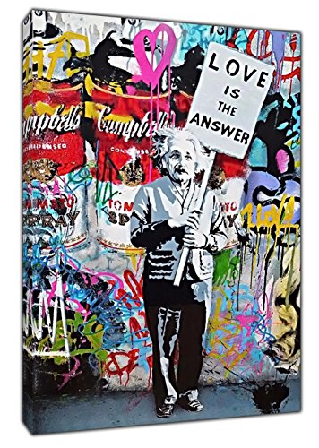 Bankys Kunstdruck auf gerahmter Leinwand, Motiv "Love is The Answer", 30 x 20 cm, 18 mm Tiefe Bankys Kunstdruck auf gerahmter Leinwand, Motiv "Love is The Answer", 30 x 20 cm, 18 mm Tiefe von YourHomeArt