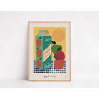 Apple Juice Print - Positive Wandkunst, Saft Poster, Wohnzimmer Küchenkunst, Wohnkultur Geschenk, Pop Art Print, Bar von YourLocalRoss