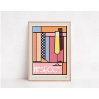 Prosecco Print - Positive Wandkunst, Cocktail Poster, Wohnzimmer Küchenkunst, Wohnkultur Geschenk, Pop Art Print, Bar von YourLocalRoss