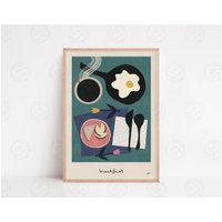 The Breakfast Poster, Travel Print, Musik Kitchen Art, Collage, Farbe, Lyrics Wandkunst, Home Decor, Mid Century Modern von YourLocalRoss