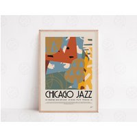 The Chicago Jazz Poster, Musikdruck, Musik Küchenkunst, Musikliebhaber, Lyrics Wandkunst, Home Decor, Mid Century Modern von YourLocalRoss