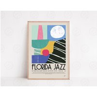 The Florida Jazz Poster, Musik Druck, Küche Kunst, Liebhaber, Lyrics Wandkunst, Home Decor, Mid Century Modern von YourLocalRoss