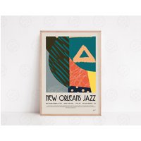 The New Orleans Jazz Poster, Musikdruck, Musik Küche Kunst, Liebhaber, Lyrics Wandkunst, Home Decor, Mid Century Modern von YourLocalRoss