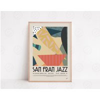 The San Fran Jazz Poster, Musik Küche Kunst, Liebhaber, Lyrics Wandkunst, Home Decor, Mid Century Modern von YourLocalRoss