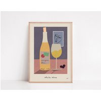 The White Wine | Blanche Blanc Print - Positive Wandkunst, Cocktail Poster, Kitchen Art, Bar Housewarming Geschenk, Pop Art von YourLocalRoss