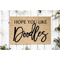 Hope You Like Golden Doodle Welcome Mat | Perfektes Geschenk Für Hundebesitzer Haustierliebhaber Personalisierte Fußmatte Neues Wohndekor von YourRealHome