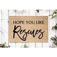 Hope You Like Rescue Dogs Welcome Mat | Perfektes Geschenk Für Hundebesitzer Haustierliebhaber Personalisierte Fußmatte Neues Wohndekor von YourRealHome