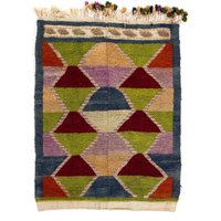 Dekorativer Mehrfarbiger Handgemachter "Tulu" Teppich Aus Der Zentraltürkei. Alle Natürliche Bio-Wolle 3, 7x4, 6 Ft, Bkef139 von YourRugDepot