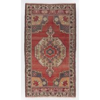 Einzigartiger Vintage Cappadocia Teppich Aus Bio-Wolle. Traditioneller Handgemachter Teppich. 4.9x5.6 Ft, Bg76 von YourRugDepot