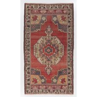 Einzigartiger Vintage Kappadokien Teppich Aus Bio Wolle. Traditioneller Handgemachter Teppich. 15x15 cm, Bg76 von YourRugDepot