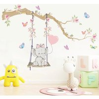 Cartoon Elefant Sticker Set Schmetterling Tiere Wandtattoo Für Kinderzimmer Wandsticker Babyzimmer Wandaufkleber Homedecor Selbstklebend von YourStickerWorldShop