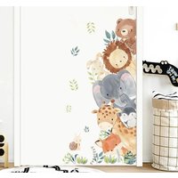 Dschungel-Cartoon-sticker Set, Wandtattoo Für Kinder, Löwe Giraffe, Kinderzimmer-Dekoration, Baby-Kinderzimmer, Selbstklebend von YourStickerWorldShop