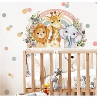 Dschungel Sticker Set Safari Tiere Wandtattoo Für Kinderzimmer Giraffe Wandsticker Babyzimmer Wandaufkleber Deko Selbstklebend von YourStickerWorldShop