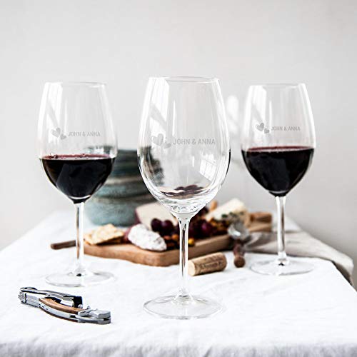 Yoursurprise Rotweinglas mit Gravur Personalisierbar mit Namen - Weinglas Graviert mit Namen: Personalisierbar mit Text, Verschiedenen Designs und Schriftarten (6) von your surprise