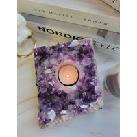 Amethyst Teelichthalter | Edelsteine Dekoration Geschenk von YourTimelessLove