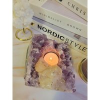 Amethyst Teelichthalter | Edelsteine Dekoration Geschenk von YourTimelessLove