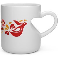 Pyrex Freundschaft Vintage Rot 70Er Jahre Dekor Tasse Rote Vögel Akzent Herzform Tasse. Seltener Selten von YourYesterYears