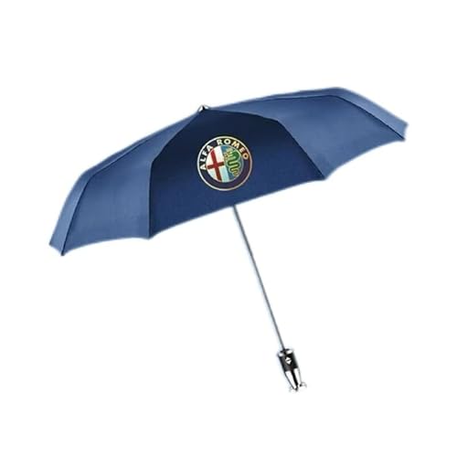 Yourdou Auto Regenschirm für Alfa Romeo 147 2003-2010, Taschenschirm Windsicher Anti-UV Sonnenschirm Automatik Umbrella Regenschirm Reise Wasserdicht für Herren und Damen,Blue von Yourdou