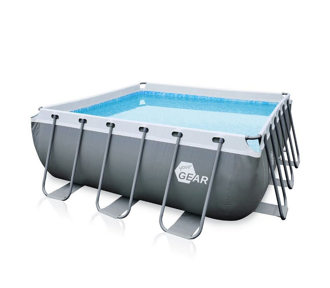 yourGEAR Rechteckpool yourGEAR Familien Pool 3x3x1m Stahlrahmenbecken Gartenpool Stahlrohrbecken Schwimmbecken Schwimmbad Planschbecken von yourGEAR