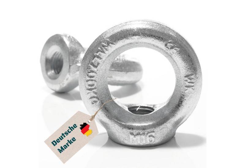 Yourkon Ringmutter Yourkon Ringmutter M16 DIN 582 galv. verzinkt 100 Stück von Yourkon