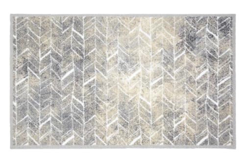 Yoursol Türmatte Miabella für Wohnzimmer, Esszimmer, Läufer für Küche, Flur, 66 x 110 cm Fischgräte Linien, Matte waschbar, rutschfest, Teppich von Yoursol