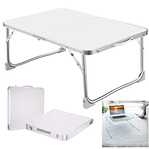 Kleiner Klapptisch, Laptop-Betttisch, tragbar, zusammenklappbar, Sofa, Frühstückstablett, leicht, Aluminium, zusammenklappbar, Camping-Picknick-Tisch für Outdoor, Garten, Grillparty, 60 x 40 x 26 cm von YouseaHome