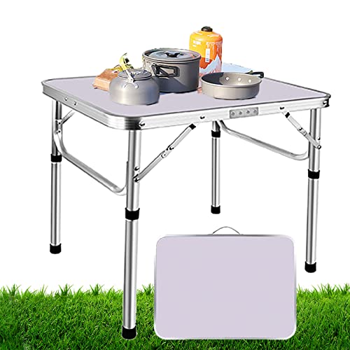 Picknicktisch, Zusammenklappbar, Aluminium-Legierung für den Außenbereich, Kleiner Schreibtisch, Grilltisch, Wandern, Reisen, mit 2 verstellbaren Höhen von 25,9 cm/56 cm von YouseaHome