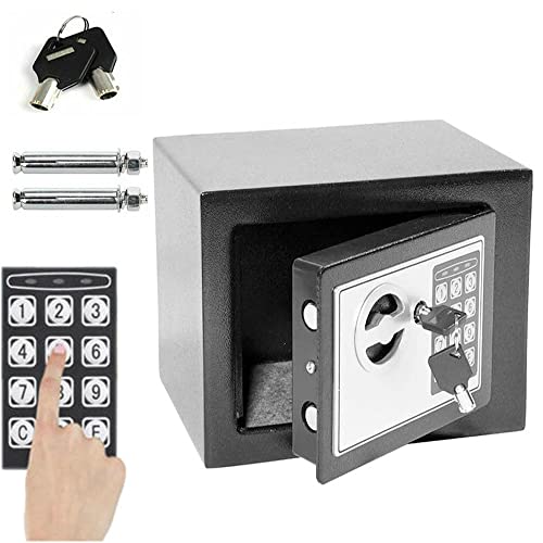 Tresor Klein 4.6L Digital Elektronischer Safe mit PIN und Schlüssel für Schmuck Cash Home Digital Safe, Doppelbolzenverriegelung, Wandtresor, Grauer von YouseaHome