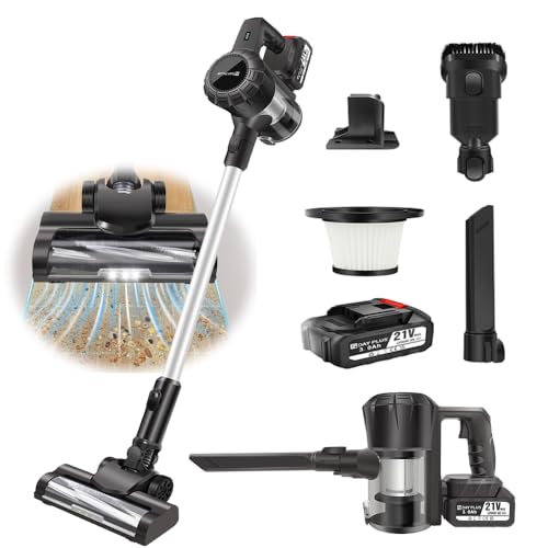 YouseaHome Akku Staubsauger mit 21V 3000mAh Wiederaufladbarem Lithium-Akku, Schnurloser Stabstaubsauger Staubsauger 3 in 1 Schnurloser Handstaubsauger für Tierhaare, Hepa-Filterung, Leichtgewicht YouseaHome Akku Staubsauger mit 21V 3000mAh Wiederaufladbarem Lithium-Akku, Schnurloser Stabstaubsauger Staubsauger 3 in 1 Schnurloser Handstaubsauger für Tierhaare, Hepa-Filterung, Leichtgewicht von YouseaHome
