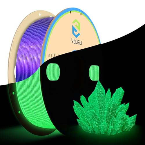 YOUSU 3D Drucker filament,Chamäleon-PLA-Farbverschiebungs filament 1,75 mm,im Dunkeln leuchtendes PLA Filament 1,75 mm für 3D-Drucker,lila Farbe,1kg Spule von Yousu