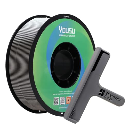 YOUSU ABS + Filament 1.75 mm,ABS Plus 3D Printer Filament, Dimensional Accuracy +/- 0.03 mm, 1 kg Spool (2.2 lbs) for 3D Printer, Grey von Yousu
