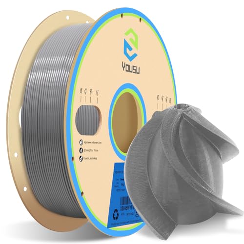 YOUSU PETG 3D Printer Filament 1.75mm Gray, 1kg PLA Filament (2.2lbs) Better Physical Strength and Layer Bonding Performance, Fit Most FDM Printer (PETG Gray) von Yousu